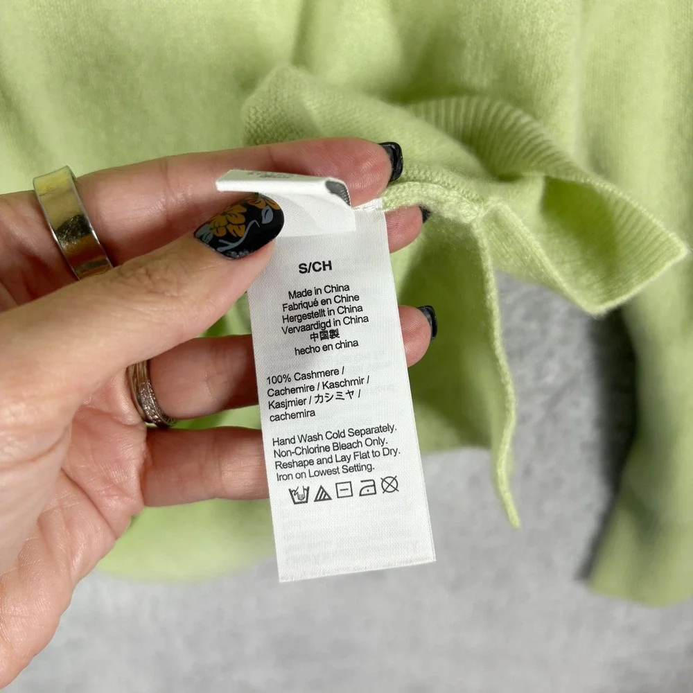 J.‎ Crew 100% Cashmere Slim Fit Crew Neck Sweater Womens Size S Light Green